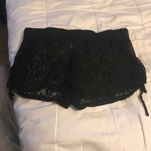 Black swimsuit cover up shorts